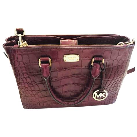 burgundy color michael kors handbag alligator print|99 results for michael kors alligator handbag .